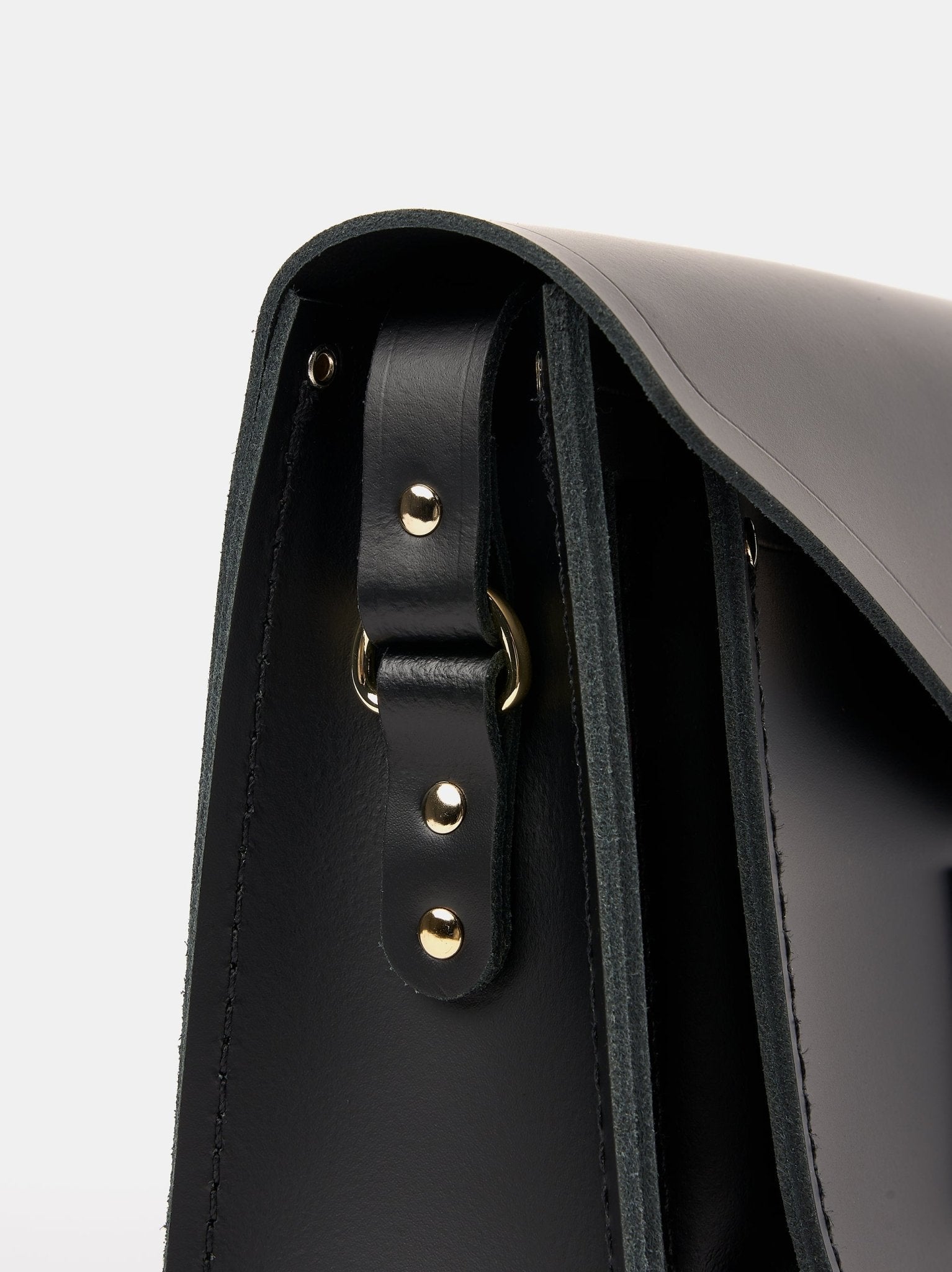 cambridge satchel company black double buckle square leather backpack The Twist Lock Satchel