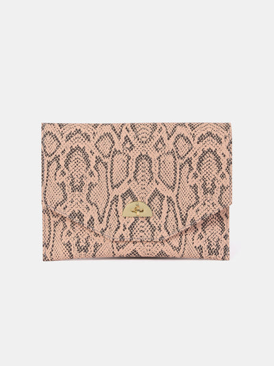 The Twist Lock Pouch - Flax Matte Python