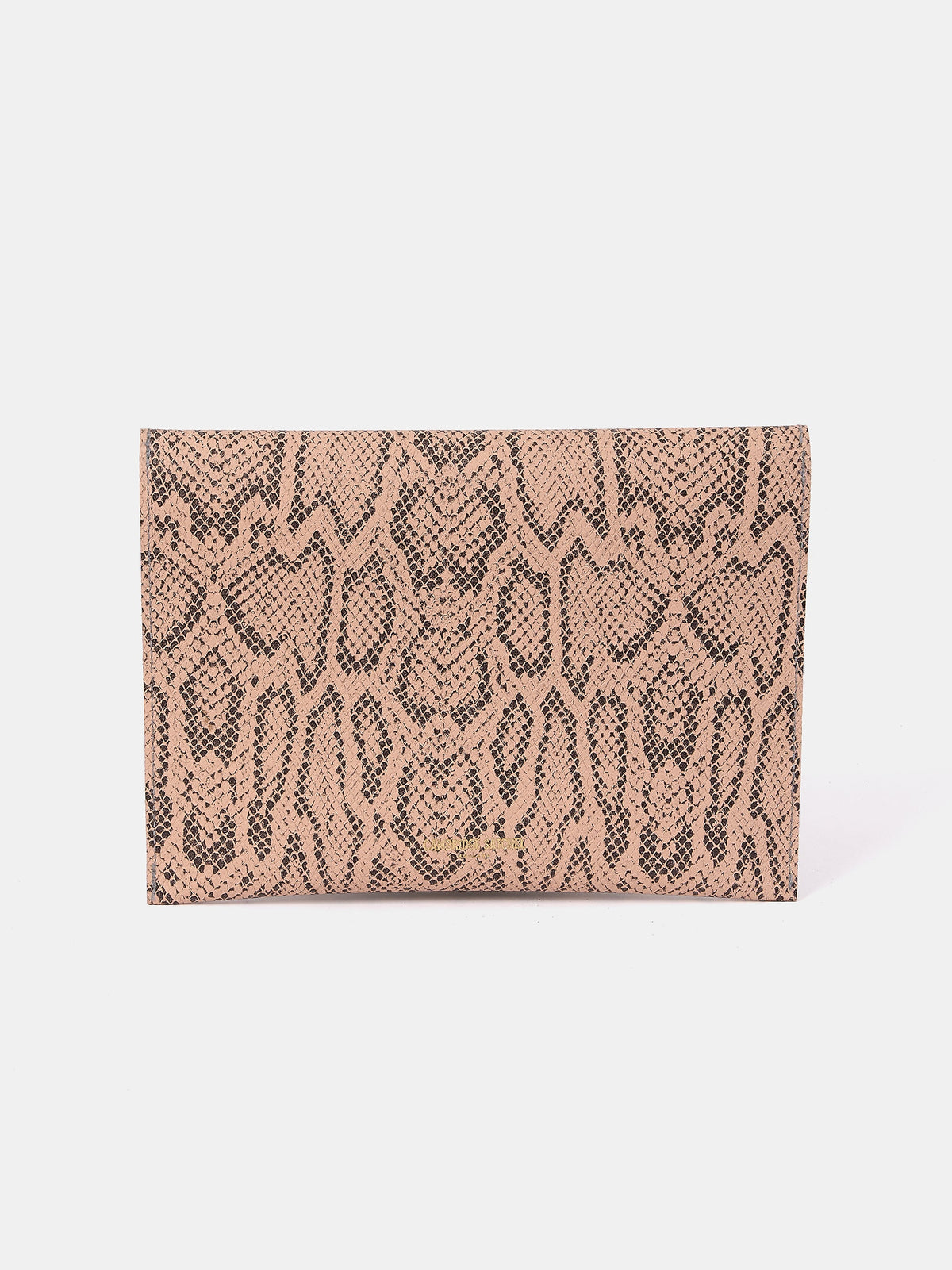Twist Lock Python Leather Twist Lock Pouch | Flax Matte Python | Cambridge Satchel