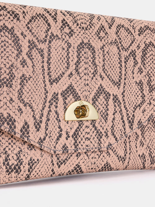 The Twist Lock Pouch - Flax Matte Python