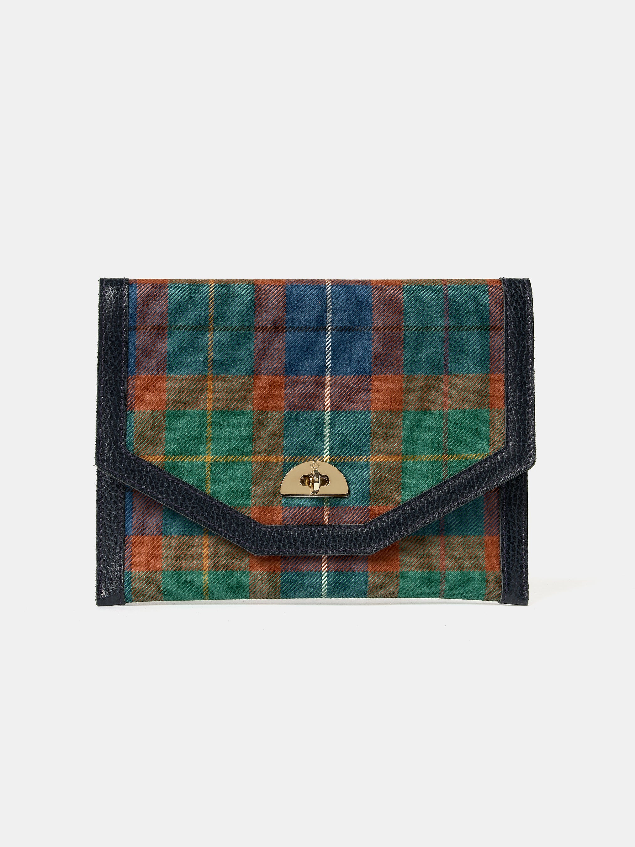 Leather Twist Lock Pouch | Amnesty International Tartan