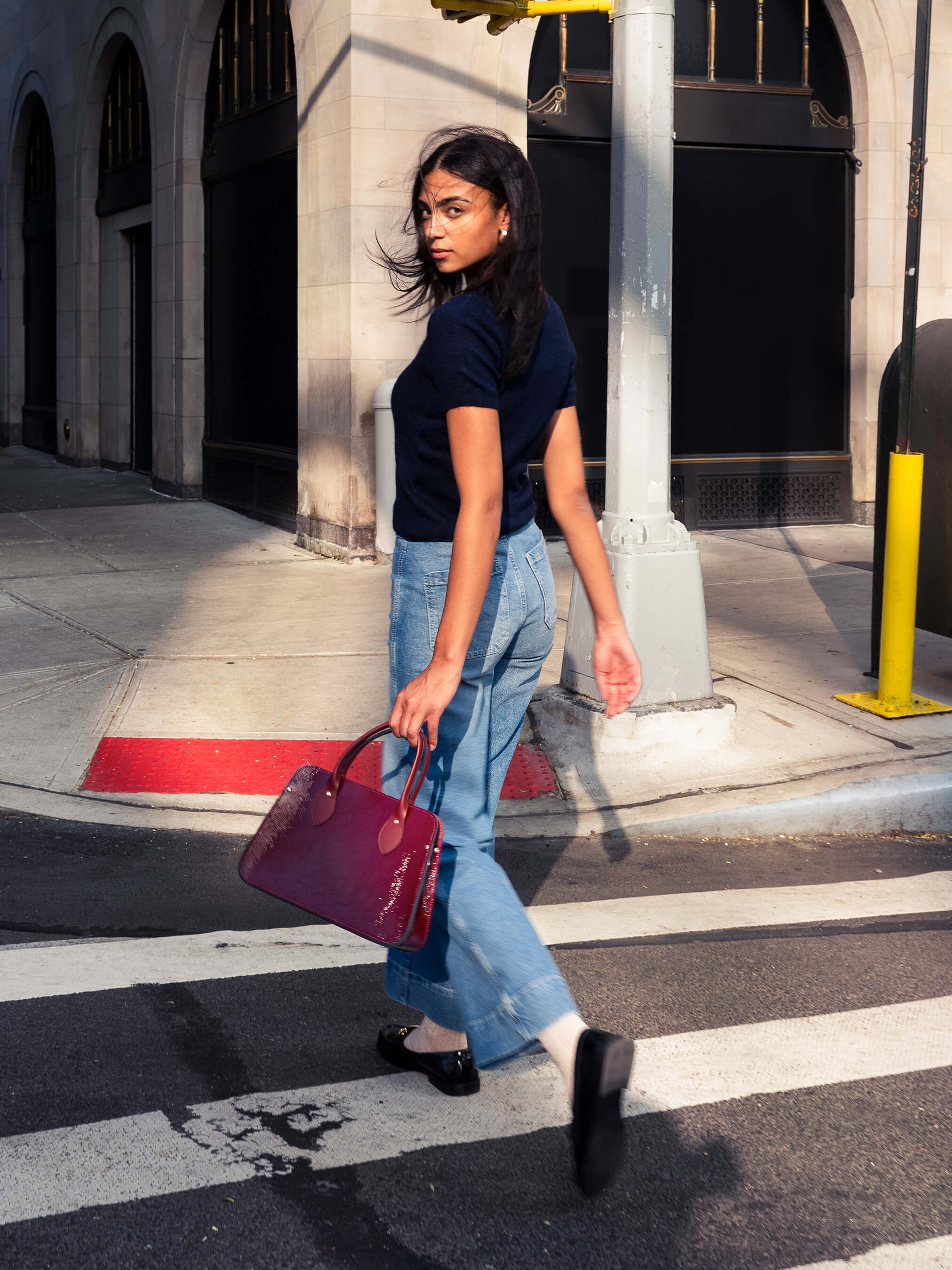 The Mini Work Bag - Oxblood Patent | Leather Briefcase