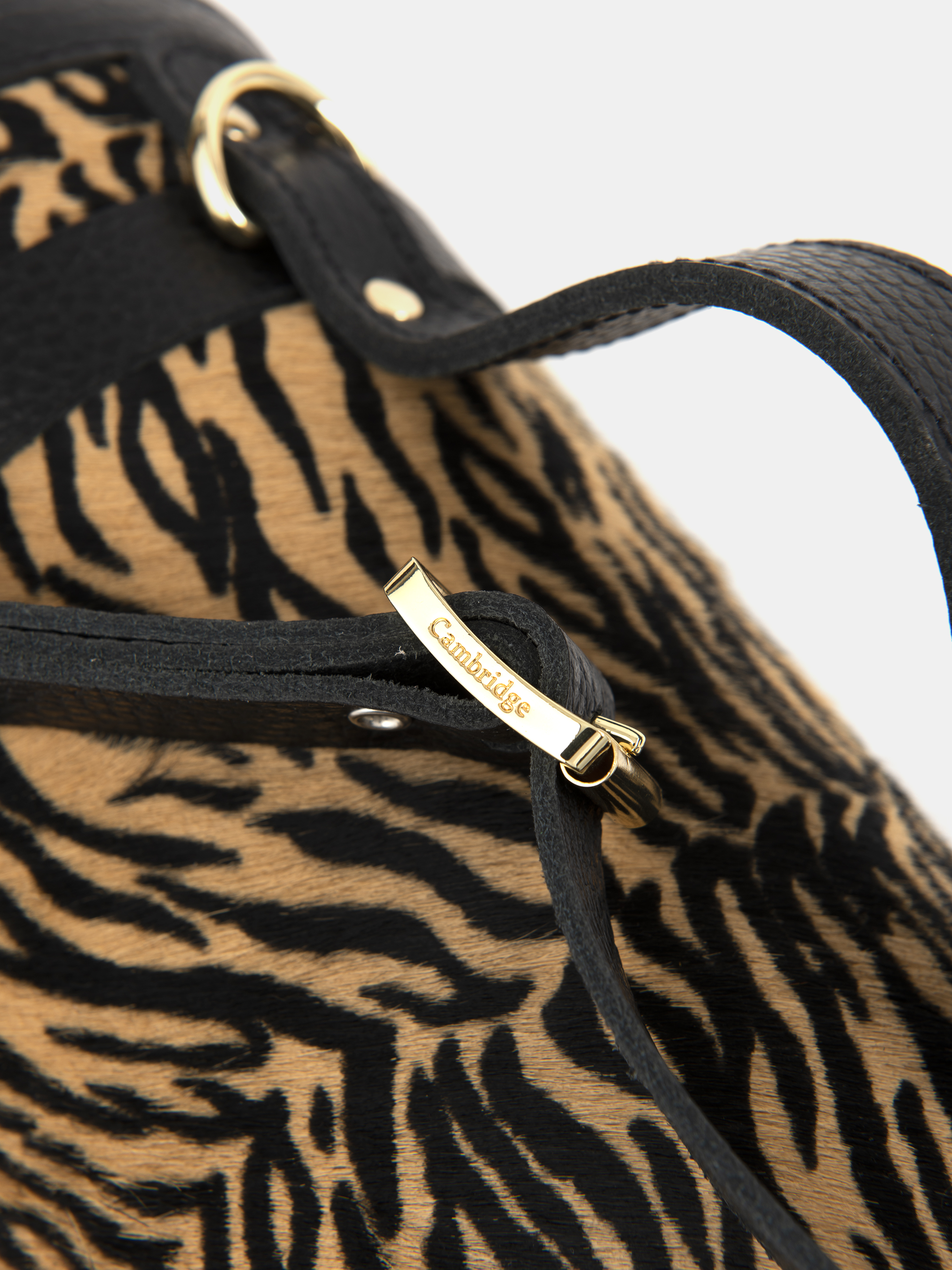 The Bowls Bag - Black Celtic Grain & Tiger Print Haircalf