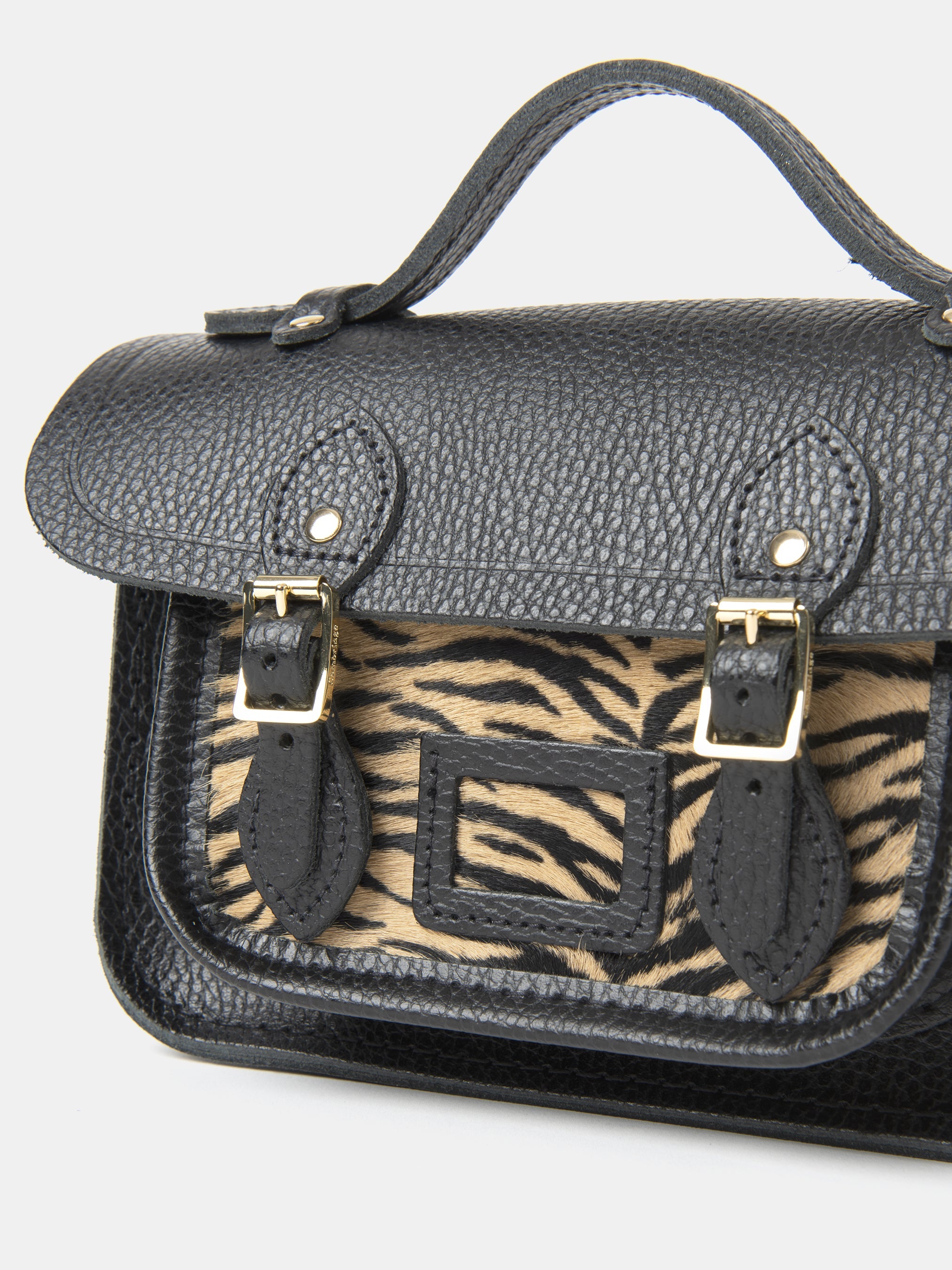 The Mini - Black Celtic Grain & Tiger Print Haircalf