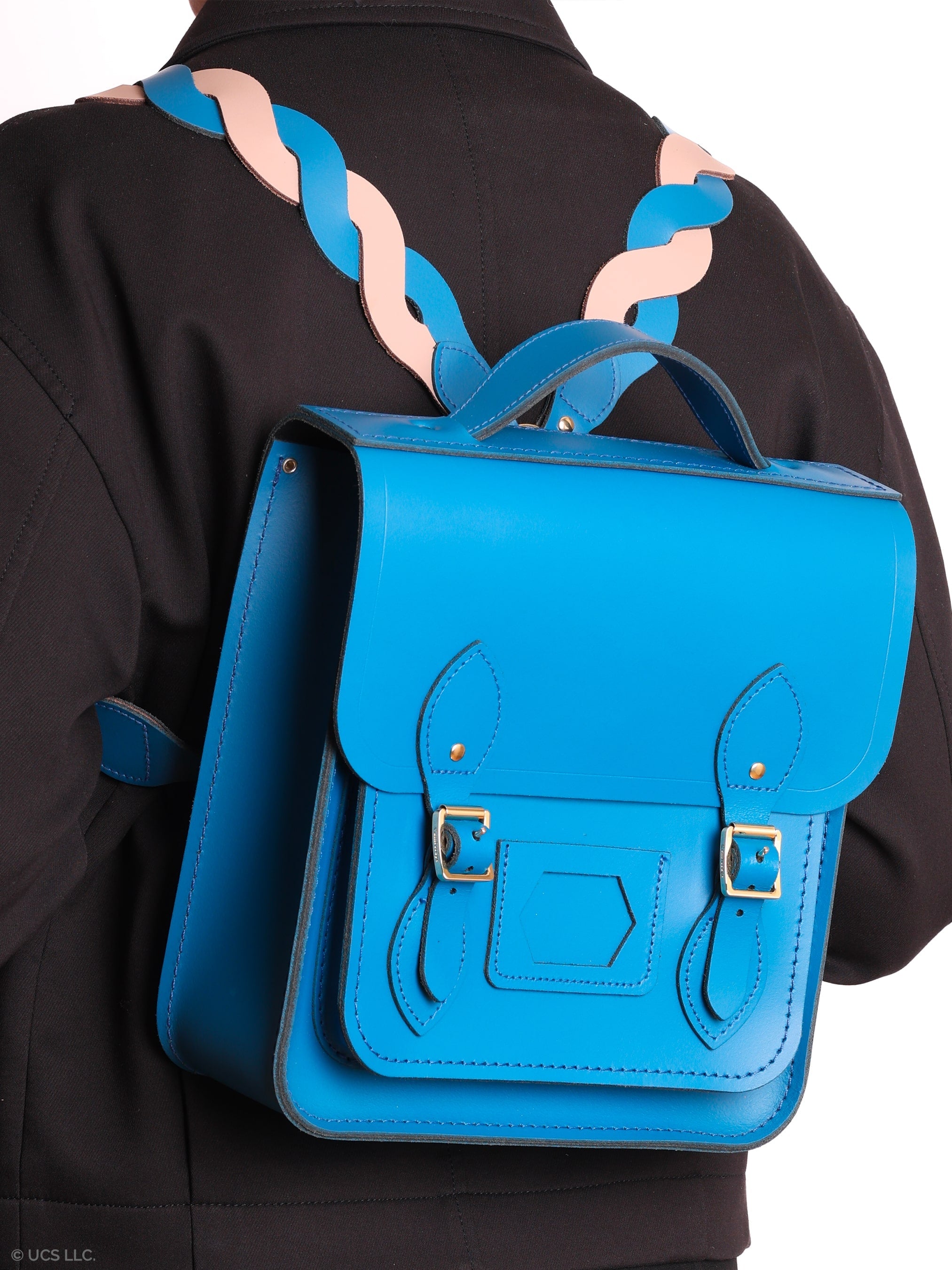 The Small Portrait Backpack - Shiz Blue with Bi-Colour Twisted Strap