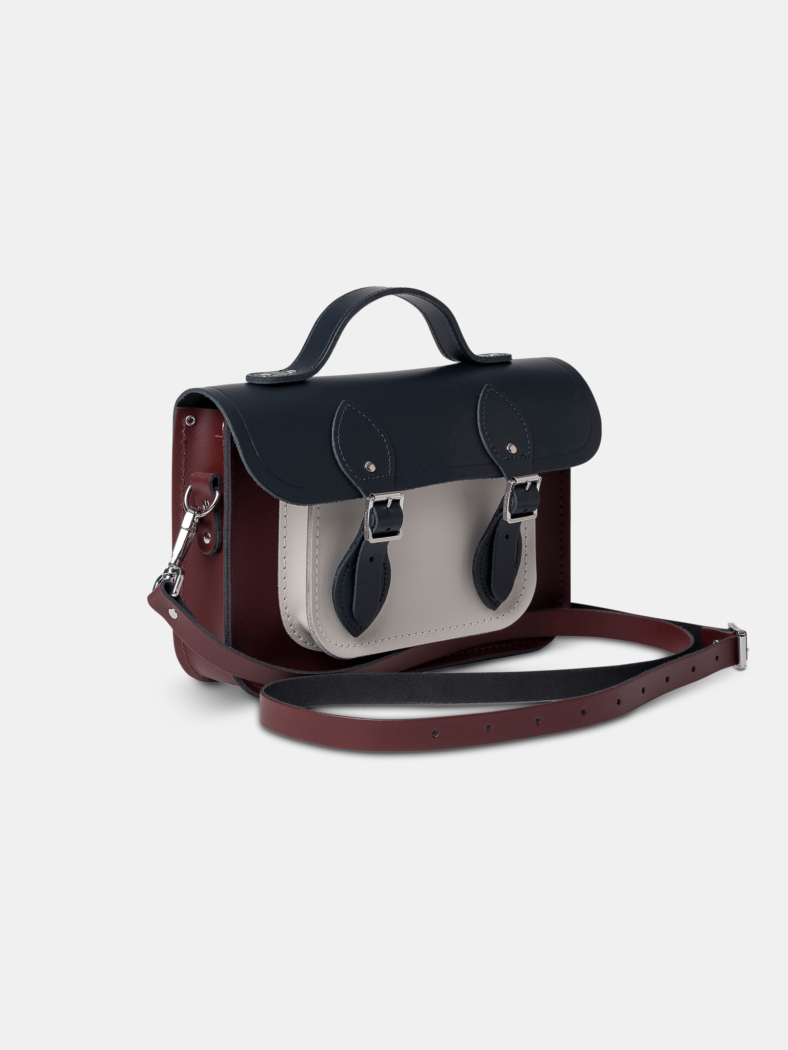 The 11 Inch Batchel - Clay, Oxblood & Navy - Cambridge Satchel US Store