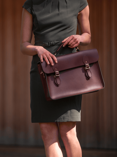 The Briefcase - Oxblood Saffiano - Cambridge Satchel US Store