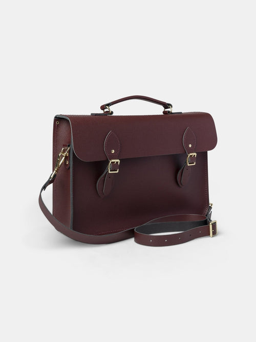 The Briefcase - Oxblood Saffiano - Cambridge Satchel US Store