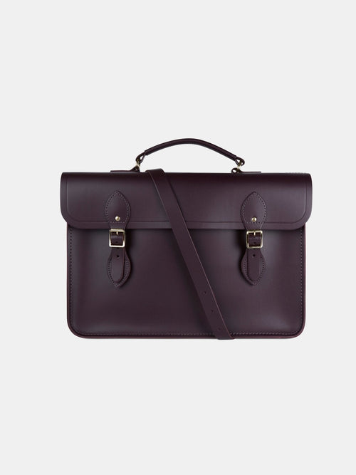 The Large Briefcase in Leather - Juniper - The Cambridge Satchel Co.