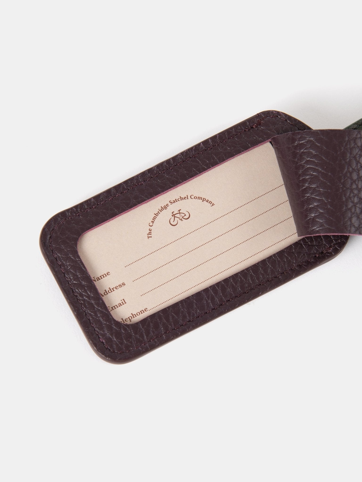 The Luggage Tag - Bordeaux Calf Grain & Ivy Calf Grain