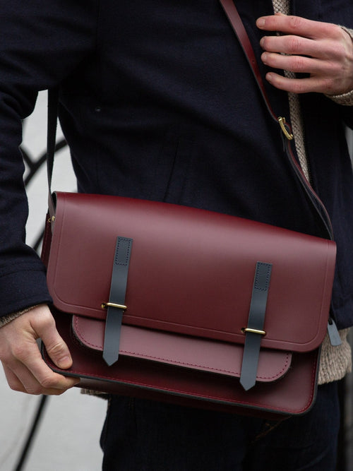 The Messenger - Oxblood & Navy - The Cambridge Satchel Co.