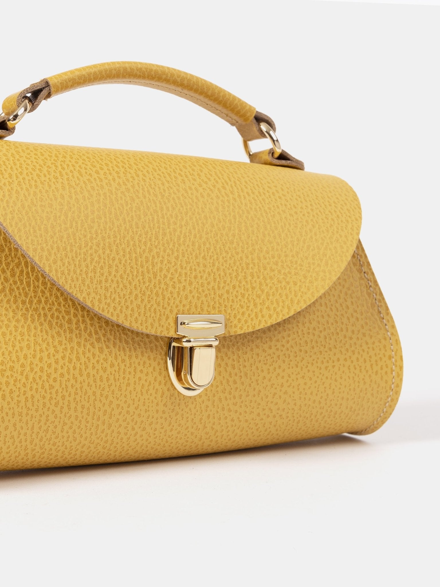 The Mini Poppy - Indian Yellow Matte Celtic Grain - The Cambridge Satchel Co.