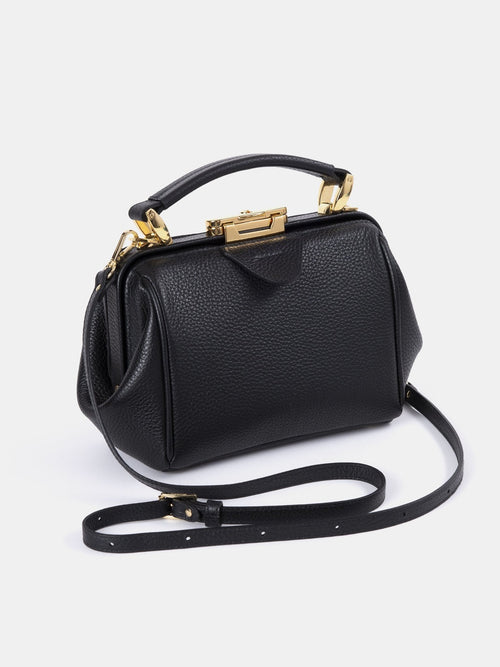 The Mini Sophie - Midnight Black Calf Grain