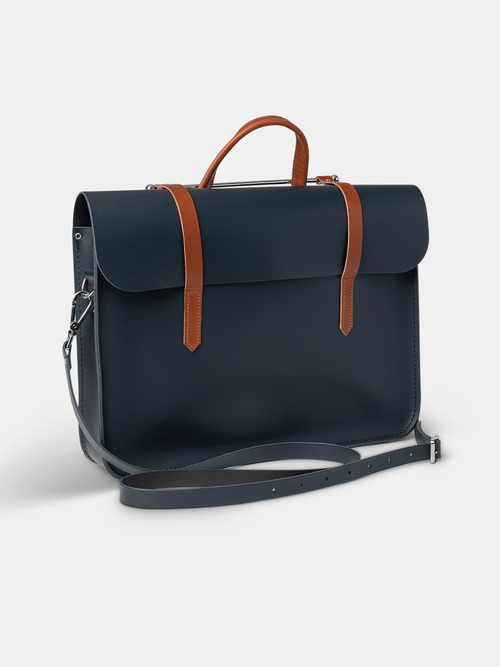 The Music Case - Navy & Tan - Cambridge Satchel US Store