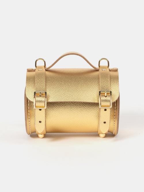 The Micro Bowls Bag - Foil Gold Saffiano - Cambridge Satchel US Store