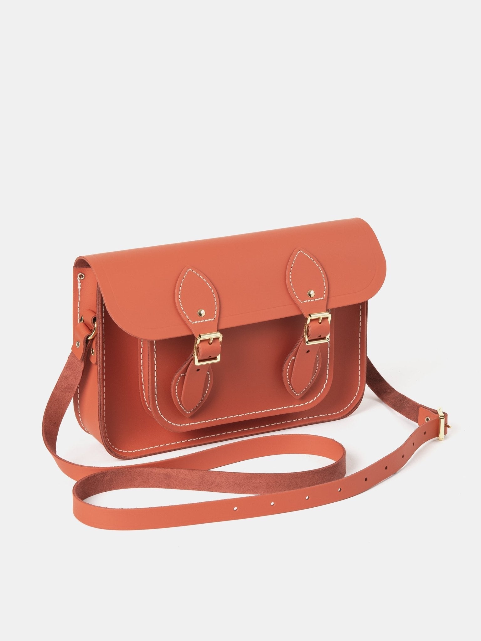 The 11 Inch Satchel - Burning Ember Matte with Contrast Stitch - The Cambridge Satchel Company US Store