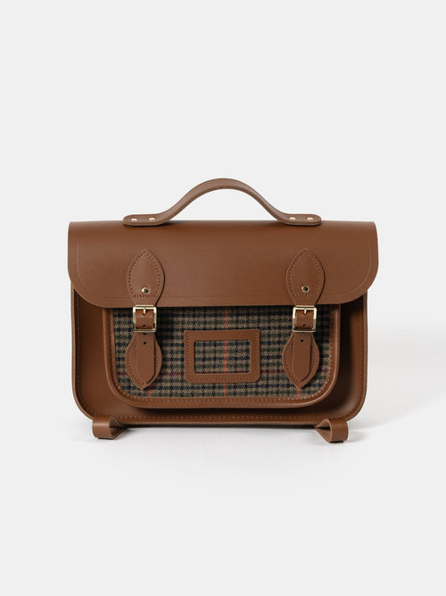 The 13 Inch Batchel Backpack - Vintage with Pepa London Brown Tweed - The Cambridge Satchel Company US Store