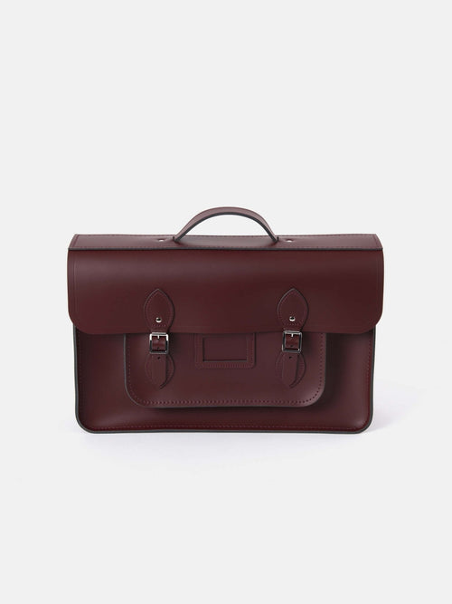 The 16.5 Inch Batchel - Oxblood with Webbing Strap - The Cambridge Satchel Company US Store